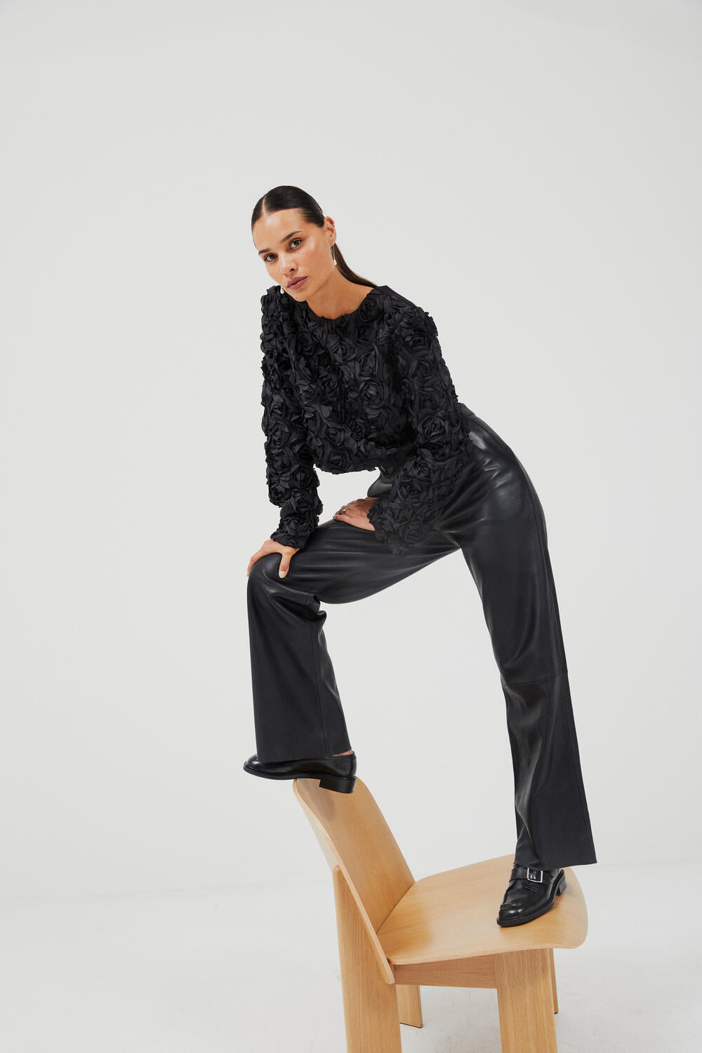 Aluna Bonded læderbukser - sort